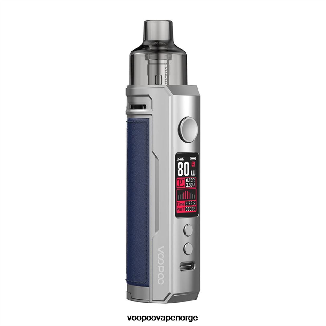 VOOPOO DRAG X pod mod sett 64N0H179 sølv blå - VOOPOO Vape Norge