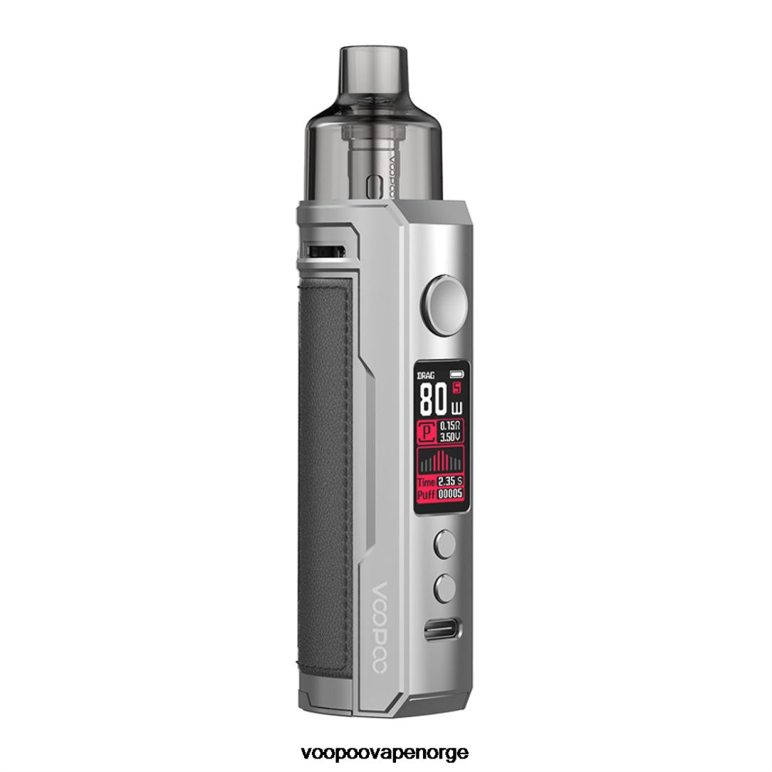 VOOPOO DRAG X pod mod sett 64N0H180 sølv og mørkegrå - VOOPOO Vape Oslo